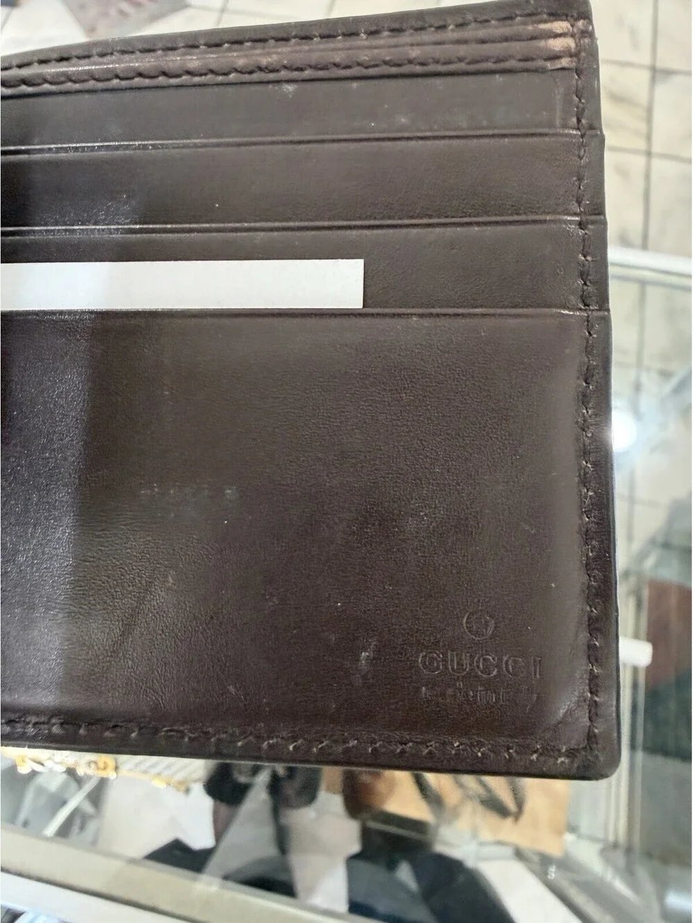 Gucci authentic men’s brown leather wallet